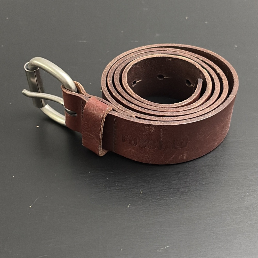 Fossil Leather Belt Men's Brown Leather Size 38 Around The World Belt